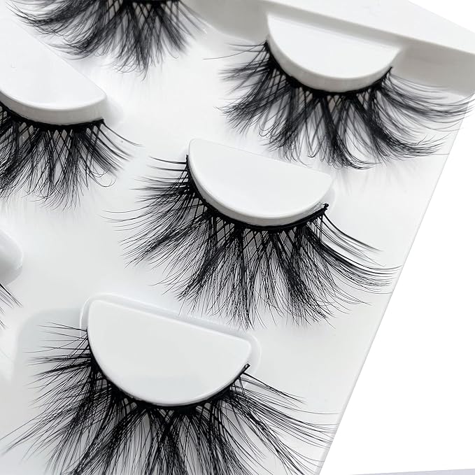 Mikiwi 25mm Lashes, Dramatic 6D Faux Mink Lashes, Fluffy Volume Eyelashes, Thick Crossed Lashes, Long Faux 25mm Mink Lashes