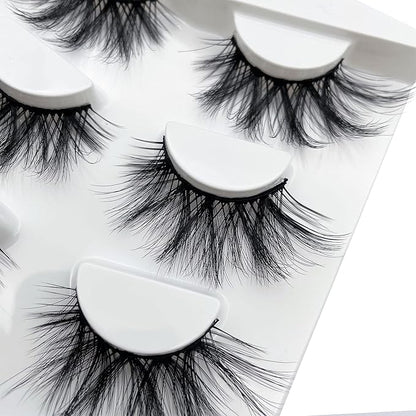 Mikiwi 25mm Lashes, Dramatic 6D Faux Mink Lashes, Fluffy Volume Eyelashes, Thick Crossed Lashes, Long Faux 25mm Mink Lashes