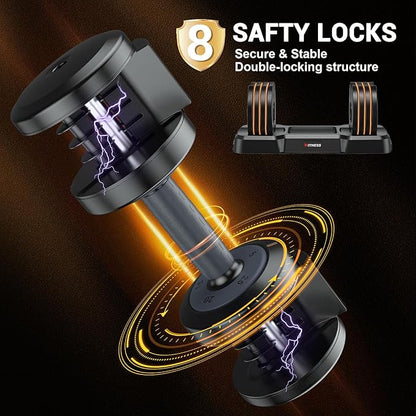 Adjustable Dumbbells Set of 2, 1 Hand Adjustable Weights Dumbbells Set, 5 in 1/10 in 1 Free Dumbbell with Anti-Slip Texture Handle, 25/55/80lb Pair Weight Set For Home Gym Suit both Men and Women