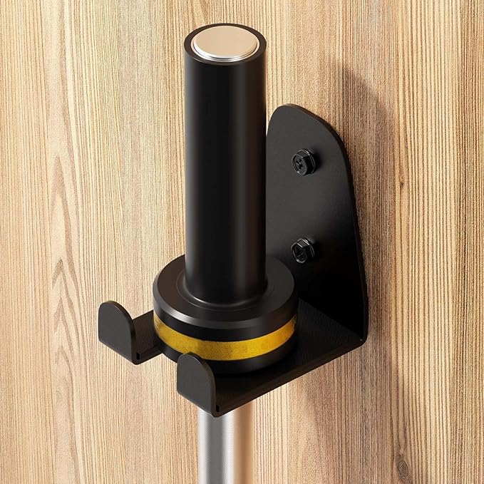 Olympic Barbell Hanger Wall Bracket, Barbell Rack Holder Wall Mount, Holds Under 1.3 Inches Bar Size, Space Saving Commercial or Home Gym Storage Accessory