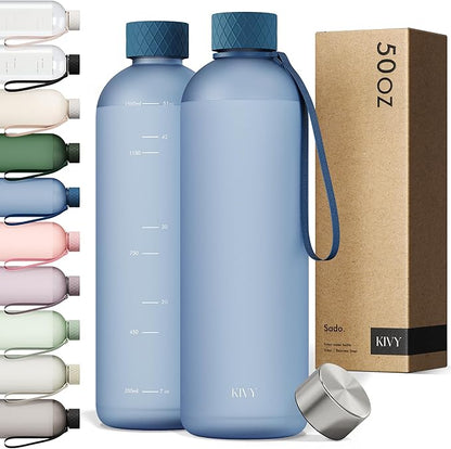 KIVY Tritan Water Bottle 2nd Generation (Navy Blue, 50oz)
