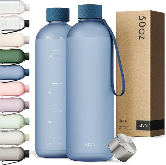 KIVY Tritan Water Bottle 2nd Generation (Navy Blue, 50oz)