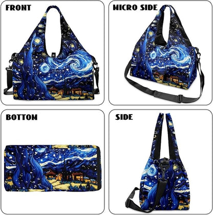 Yoga Mat Bag for Women Men Large Carryall Tote with Adjustable Shoulder Strap for Gym Yoga Travel Pilates Office