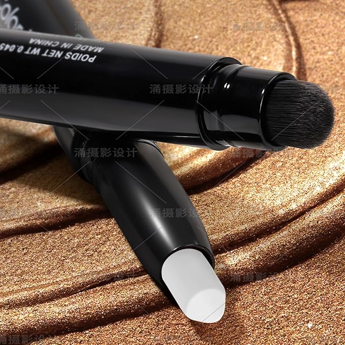 Longwear Cream Eye Shadow Sticks(64 Snowflake Matte), Smudge-Proof, Waterproof Eyeshadow,Silky Formula Glitter With Makeup Brush,Pure White
