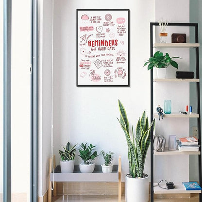 JMGHKL Trendy Mental Health Affirmation Posters Reminders For Hard Days Prints Painting Pink Growth Wall Art Funky Positive Quote Therapy Wall Decor For Girly Bedroom Dorm 8x12in Wrapped Canvas
