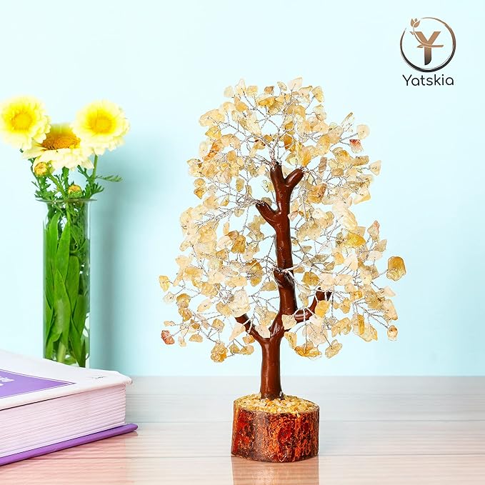 Citrine Crystal Tree - Feng Shui Decor - Chakra Tree - Spiritual Items - Home Decoration - Gemstone Tree - Crystals - Crystal Decor - Home Office Decor - Citrine Crystal Stone - Good Luck Gifts