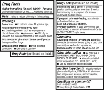 HealthA2Z® Sleep Aid | Doxylamine Succinate 25mg | Non Habit-Forming (40 Counts (Pack of 1))