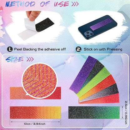 36 Pieces Anxiety Sensory Stickers Cute Fidget Textured Strips Toys Anti Stress Tactile Rough Sensory Calm Textured Strips Adhesives Anxiety Relief for Adults Teens Desk Classroom (Color Luminous)