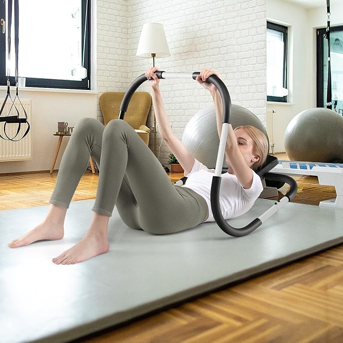 Goplus AB Fitness Crunch, Portable Abdominal Machine Workout Exerciser for Core Strength, Muscle Training, Sit Up AB Trainer for Home, Office, Gym