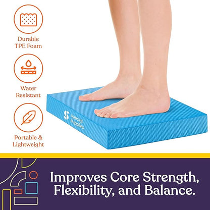 SPECIAL SUPPLIES Balance Board and Yoga Strap Set for Stretching, Stability Training, Fitness, Flexibility, Physical Therapy, Home Workout Equipment, Strength Training, and Pilates