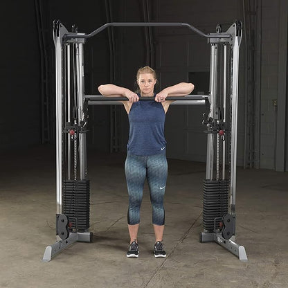Body-Solid (GDCCBAR) Functional Trainer Attachment, Straight Bar Cable Attachment and Pull Up Bar Station for GDCC200/GDCC210, Suitable for Lat Pulldown, Shoulder Press and Tricep Bar Workouts