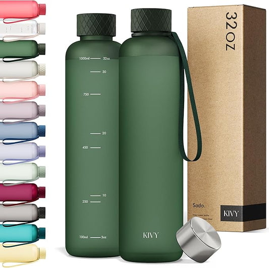KIVY Tritan Water Bottle 2nd Generation (Dark Green, 32oz)