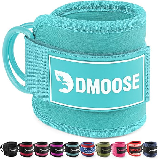 DMoose Fitness Ankle Straps for Cable Machines - One Size Fit with Premium Padding, Glute Kickback Ankle Strap for Women & Men, Cable Attachments for Gym, Booty Workouts, Leg Extension & Hip Abductors