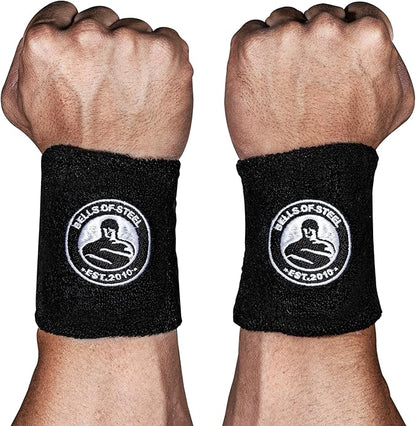 Bells of Steel Kettlebells Wrist Guard BellGuard Wrist Sweatband with Plastic Inserts for Shock Absorption | Gym Wrist Wraps, Wrist Brace for Working Out | One-Size-Fits-All, Pair of Wrist Guards