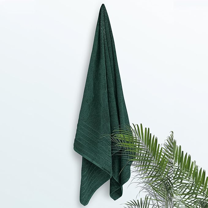 Tens Towels Pack of 1 Jumbo Bath Sheet 40 x 80 Inches, Extra Large & Light Weight, Quicker to Dry, 100% Cotton, Super Soft & Absorbent, Perfect to Wrap Yourself in, Hunter Green