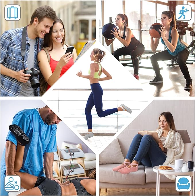 BKP Yoga Socks For Women,Non slip Grip Pilates Socks Suitable For Ballet,Plasticity,Dance,Home,Training