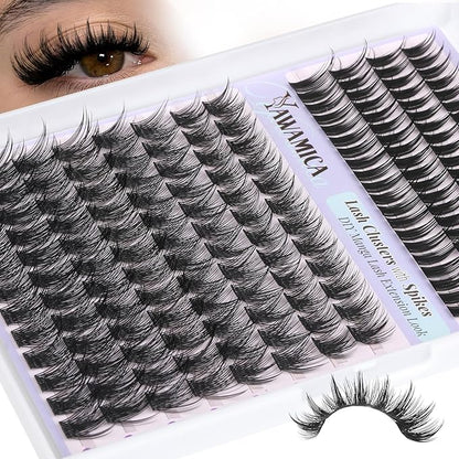 Lash Clusters Manga Eyelash Clusters Wispy Cluster Lashes with Spikes D Curl Cluster Eyelash Extensions 10-16mm Individual Lashes with 13-19mm Spikes Lashes DIY Anime Lash Extension Look by Yawamica