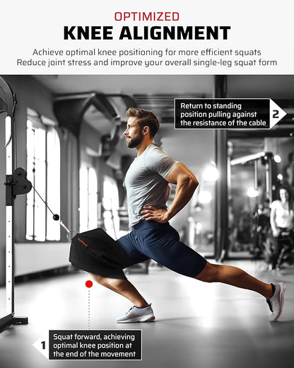 Precision Cable Duo - Ergonomic Single Tricep Rope & Squat Knee Attachment for Targeted Lower & Upper Body Training