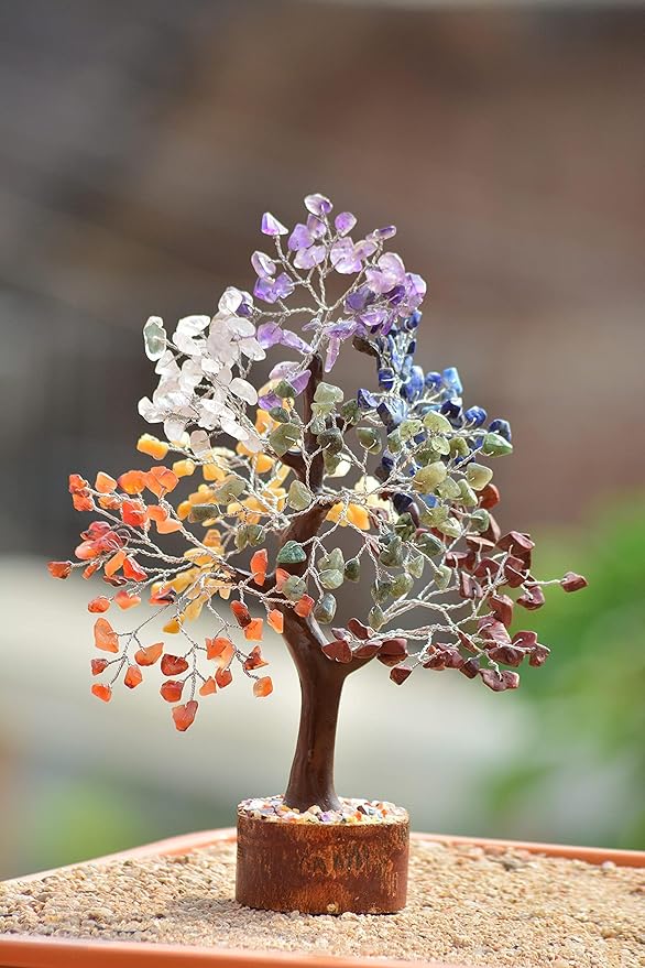 YATSKIA Crystal Tree - Bonsai Tree - Tree of Life - Seven Chakra Crystals - Feng Shui - Gemstones - Home Decor - Crystal Necklaces - House Warming Gifts New Home - Spiritual Gifts - Crystal Gifts