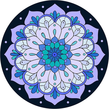 Round Meditation Pilates Yoga Mat Luxury Suede Large Yoga Mat Natural Rubber Non-Slip Base is ery Suitable for Meditation, Stretching, Yoga Environmental Protection, Fitness Exercise, Home and Outdoor. 140CM Diameter