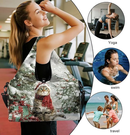 Yoga Mat Bag for Women Men Large Carryall Tote with Adjustable Shoulder Strap for Gym Yoga Travel Pilates Office
