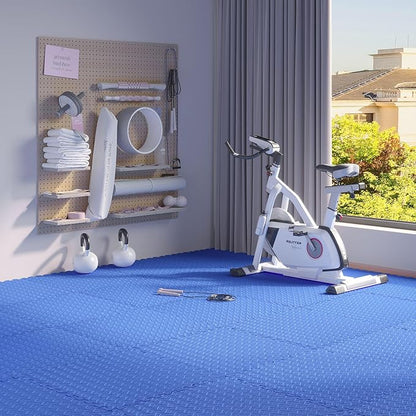 Home Gym Mat, Puzzle Exercise Mat, EVA Interlocking Foam Floor Tiles for Home Workout Equipment and Kids' Play Areas -, 24 in x 24 in x ½ in, Blue 36 Tiles