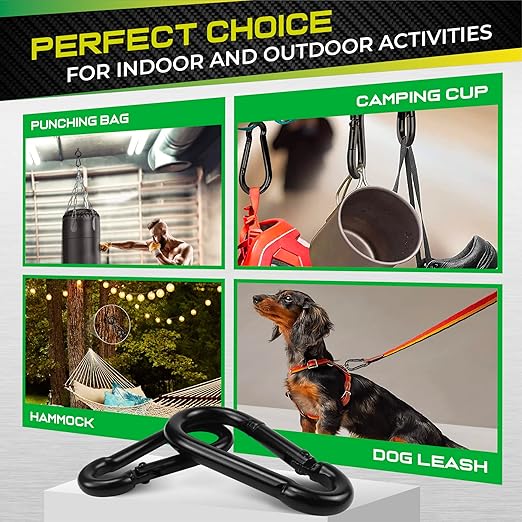 6Pcs 3.15In Spring Snap Hooks 460LBS Capacity, Utility Hook Clip, Heavy Duty Rope Connector, Quick Link Snap Hooks for Indoor & Outdoor, Hanging, Camping, Fishing, Hiking