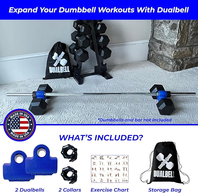 Dumbbell Barbell Converter - Dumbbell Converter Home Gym Equipment, for 1" Standard Bars, Up to 250lb Capacity Barbell Adapters- Versatile Weight Lifting Set, Suitable for Men and Women