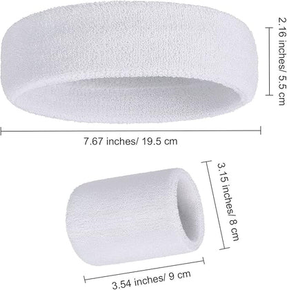 WILLBOND 3 Pcs Sweatbands Set 80s 90s Neon Sports Headband Tennis Striped Sweat Band Sports Competitions Games for Men Women Party Supplies