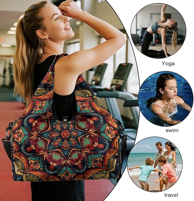 Yoga Mat Bag for Women Men Large Carryall Tote with Adjustable Shoulder Strap for Gym Yoga Travel Pilates Office