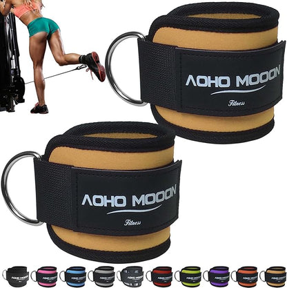 Comfortable Adjustable Ankle Straps for Cable Machines Women, Gym Workout Leg Strap, Glute Cuff, Ankle Cuffs for Glute Workouts, Foot Straps for Kickback, One Size Fit All