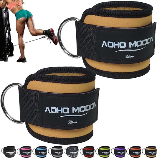 Comfortable Adjustable Ankle Straps for Cable Machines Women, Gym Workout Leg Strap, Glute Cuff, Ankle Cuffs for Glute Workouts, Foot Straps for Kickback, One Size Fit All