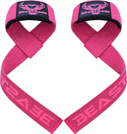 BEAST RAGE Lifting Wrist Straps for Weightlifting, Weight Lifting Straps Gym Grip Power Workouts Lifting Straps Padded Cotton Men Women Wrap Lift Deadlift Straps Hard Pull Exercise