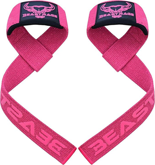 BEAST RAGE Lifting Wrist Straps for Weightlifting, Weight Lifting Straps Gym Grip Power Workouts Lifting Straps Padded Cotton Men Women Wrap Lift Deadlift Straps Hard Pull Exercise