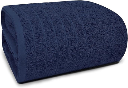 Tens Towels Pack of 1 Jumbo Bath Sheet 40 x 80 Inches, Extra Large & Light Weight, Quicker to Dry, 100% Cotton, Super Soft & Absorbent, Perfect to Wrap Yourself in, Navy