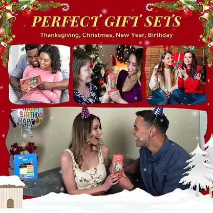 ANAI RUI Christmas Face Mask Gift Set, Turmeric Clay Mask - Green Tea Clay Mask - Dead Sea Minerals Mud Mask, Spa Facial Mask Set, Face Mask Gift Set 2.5 oz each