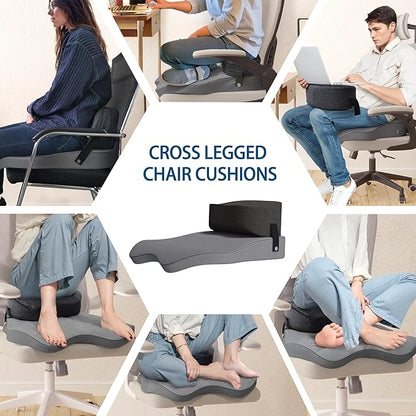 Seat Cushion for Office Chairs - Cross Legged Yoga Meditation Cushion Floor Pillows Yoga Enthusiasts Chair Cushion for Adults Long Sitting, Detachable of 2 PCS