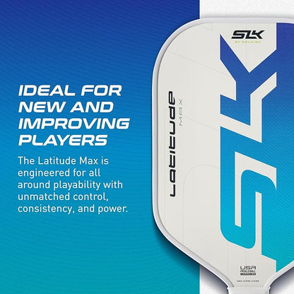 SLK Latitude 2.0 Pickleball Paddle | G4 Graphite Pickleball Paddle Face | Rev-Core+ Technology with SpinFlex Surface | Redesigned for Performance and Control