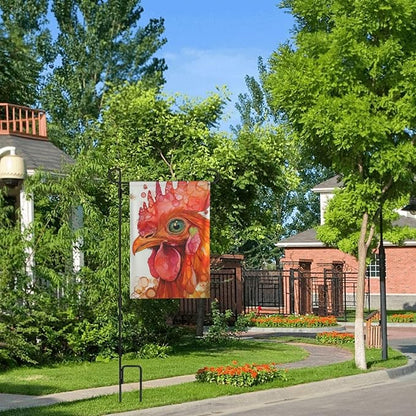 Red rooster Garden Flag 12x18 In Double Sided Yard Flags Lawn Sign Decor No Flagstand