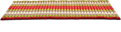 Leewadee - Kapok Roll Mat – Handcrafted Folding Sleep & Relaxation Mattress from Thailand, Ideal as Guest Bed, Camping Mat, Yoga Mat or Traditional Futon, 75 x 39 inches, Green Red