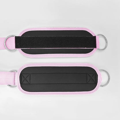 Fitness Ankle Straps for Cable Machines, 2 Pack Comfortable Adjustable Padded Ankle Wrist Cuffs, Kickback Glute Workouts for Men Women, D-Ring Leg Straps with Neoprene Padding