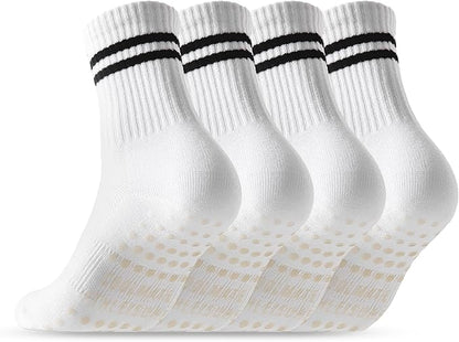 CoolMate Pilates Socks with Grips for Women, Yoga Socks, Crew Non Slip Women for Workout, Barre, Pilates Gifts