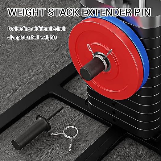 Weight Stack Pin, Gym Pin with Spring Clip Collar, Weight Pins for Weight Stack Machine, Weight Stack Extender Pin Strength Training Equipment for Cable Tower and Functional Trainer Machin
