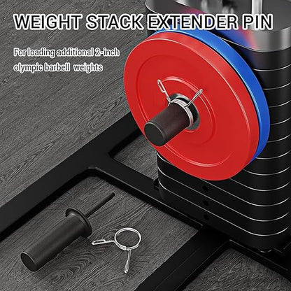 Weight Stack Pin, Gym Pin with Spring Clip Collar, Weight Pins for Weight Stack Machine, Weight Stack Extender Pin Strength Training Equipment for Cable Tower and Functional Trainer Machin