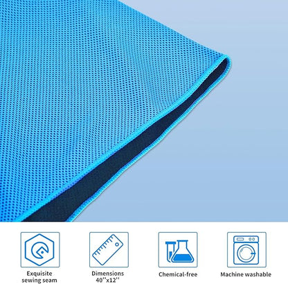 4 Packs Cooling Towels for Neck and Face(40"x 12"), Cool Sweat Towels for Hot Weather, Cooling Rag, Lightweight Soft Breathable Towels for Yoga, Sport, Workout, Running, Gym, Camping, Fitness