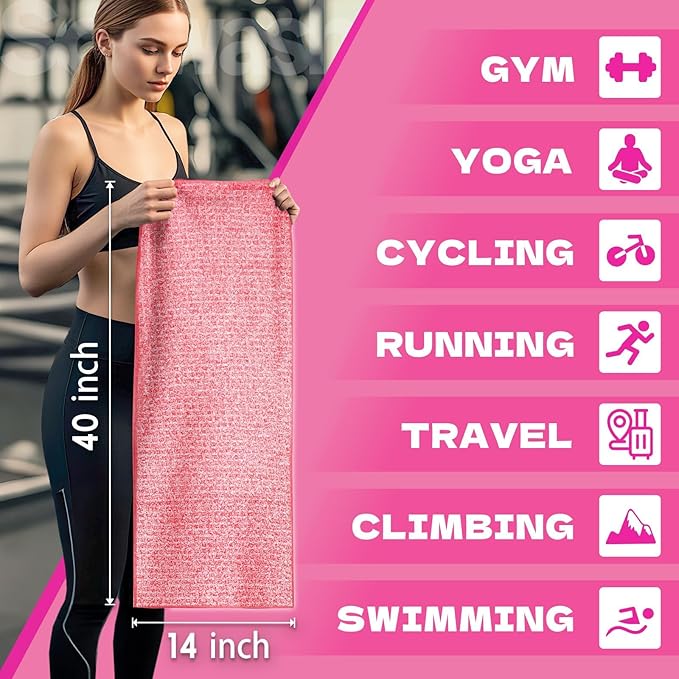 Microfiber Gym Towels for Showering Working Out Quick Dry Negative ions Large Middle Small Sizes Lightweight Gym Towel for Men Women Tennis Sports Towels for Body Hot Yoga Fitness Essentials