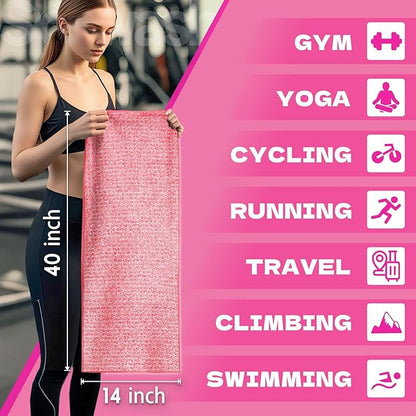 Microfiber Gym Towels for Showering Working Out Quick Dry Negative ions Large Middle Small Sizes Lightweight Gym Towel for Men Women Tennis Sports Towels for Body Hot Yoga Fitness Essentials