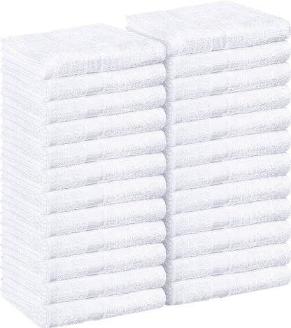 Utopia Towels, Salon Towel, Pack of 24, 16 by 27 Inches, Highly Absorbent Cotton Towels for Hand, Gym, Beauty, Spa, and Home Hair Care, White