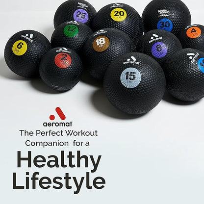 Aeromat Extreme Elite Medicine Balls for Exercise - 10" Diameter Workout Ball, Weighted Balls for Exercise, Weight Ball, Color-Coded Med Balls