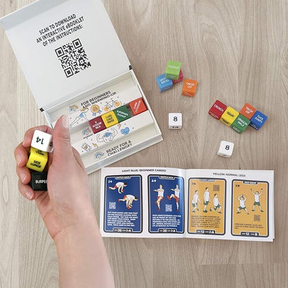 Quick Sweat Fitness Dice. Bodyweight Exercise Workout Game. Designed by a Military Fitness Expert. Video Instructions Included. No Equipment Needed. Burn Fat Build Muscle. (2019 Box Set)